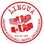 Logo Centrum Nauczania Języka Angielskiego LINGUA  Lucyna Momot
