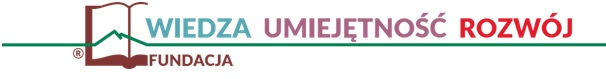 Logo FUNDACJA WIEDZA UMIEJĘTNOŚĆ ROZWÓJ
