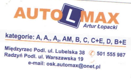 Logo OSK AUTO-MAX ARTUR ŁOPACKI