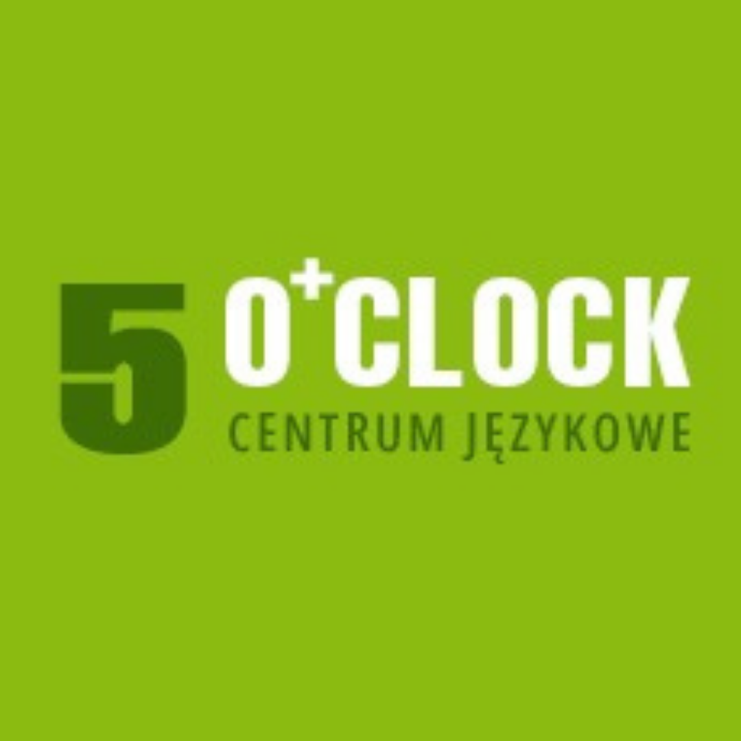 Logo CENTRUM JĘZYKOWE 5 O'CLOCK KAROLINA SZEJA