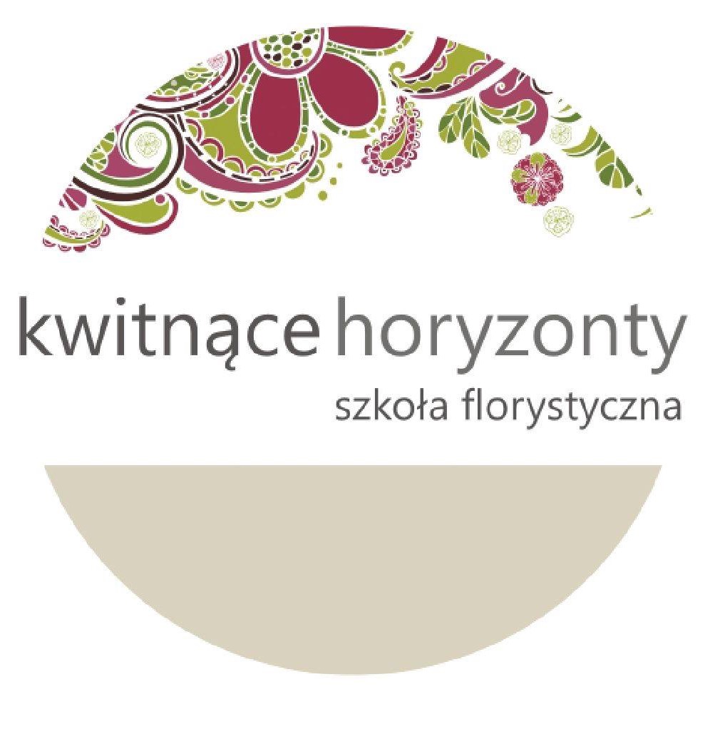 Logo Floral art Monika Bębenek Kwiaciarnia Zielona Gęś, Kwitnące Horyzonty szkoła florystyczna, Centrum Szkoleń